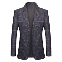 ZZOOI New Arrival Mens Spring Autumn Men Youth Plaid Loose Casual Thin Coat Single Breasted Blazers Men Suits Size M L XL 2XL 3XL