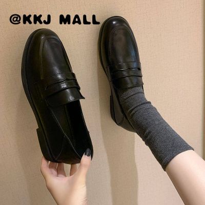 KKJ MALL Ladies Small Leather Shoes 2021 Spring New All-match JK Womens Shoes R Loafers British Style Flat Shoes