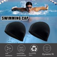 Black Single Thread 2pcs Swimming Pool Cloth Swimming Caps T4P4