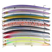 1 PCS 18cm 24g Floating Minnow Fishing Lure Hard Laser Artificial Plastic Bait Big Fake Fish Lures Sea Long Shot Sea Fishing