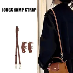 Leather Crossbody Conversion Kit for Le Pliage Pouch with Handle - No Hole Punch Needed - Crossbody Strap + 2 Leather Clip Pliage Bag Pouch