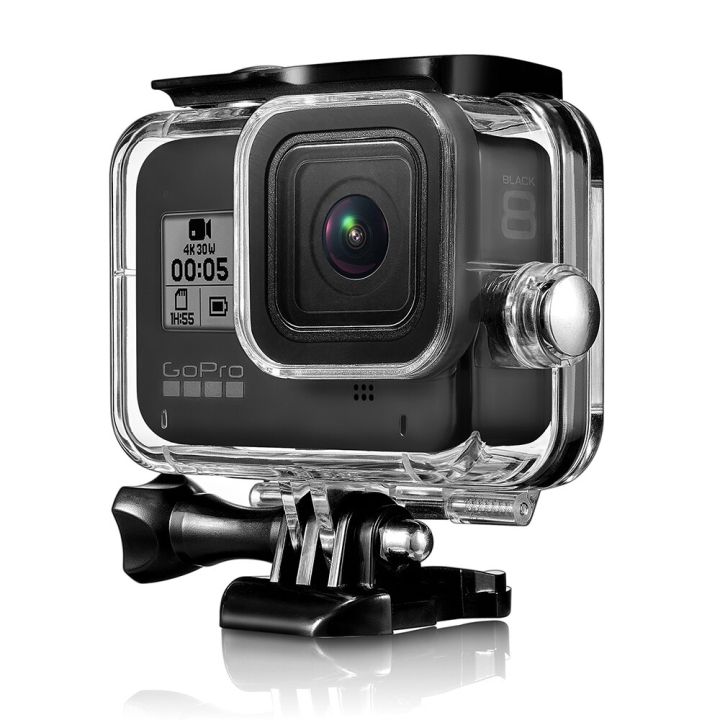 ซองกันน้ำใหม่ล่าสุด-บ้านกล่องสำหรับ-gopro-hero-8กล้องสีดำพร้อมอุปกรณ์ติดตั้ง-gopro-8เคสเคสกันน้ำป้องกันกล้อง60เมตร