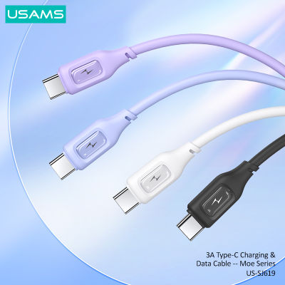 USAMS 3A USB Type C สายชาร์จสำหรับ Xiaomi Samsung 2.4A Lightning Charger Data Cable สำหรับ 14 Pro Max