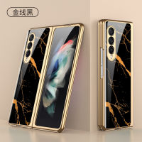 Luxury Tempered Glass Case for Samsung Z Fold 2 Case All-inclusive Plating Fold2 Fold3 Shockproof Cover for Galaxy Z Fold 3 Case