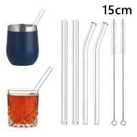 6 Inch Short Glass Drinking Straws Reusable Drinking Straws Eco-Friendly Straws for Cocktail Glasses Bar Drinkware Accessory Specialty Glassware