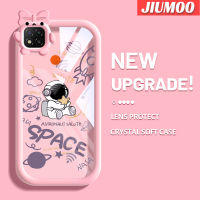 เคส JIUMOO สำหรับ Xiaomi Redmi 9C NFC POCO เคส C31ลายการ์ตูนคนอวกาศสีสันสดใสน่ารักกล้องมอนสเตอร์น้อยนิ่มสำหรับเลนส์กันกระแทกแบบใสเคสมือถือความคิดสร้างสรรค์โปร่งใสเรียบง่ายฝาครอบป้องกันซิลิโคน