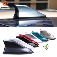 ☾◇ POSSBAY Universal Car Shark Fin Antenna Aerials Auto Radio FM Signal Amplifier Roof Stickers Decoration for BMW Ford Peugeot