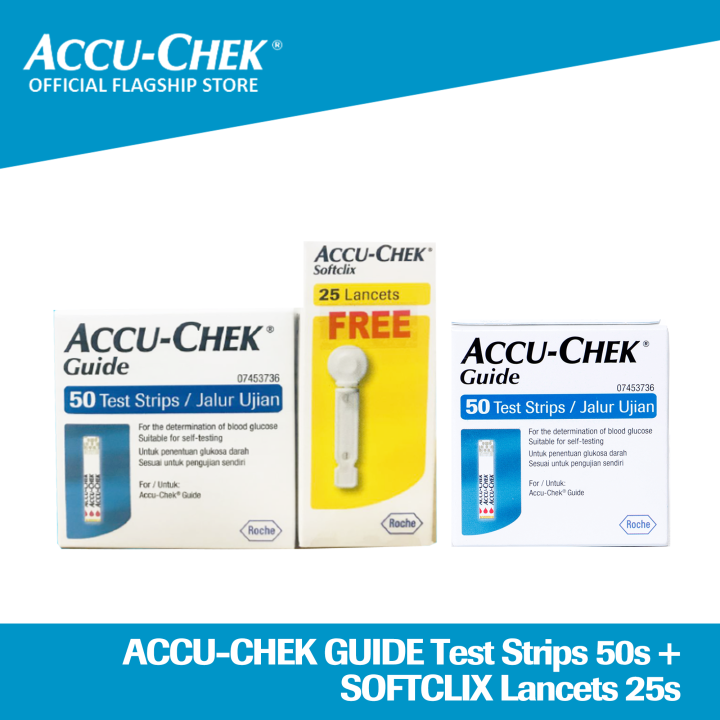 Accuchek Guide Test Strips 50's x2 + Softclix Lancets 25's Lazada PH
