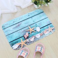 〖Cozyroom shop〗 Sea Style Printing Doormat Flannel Fabric Beach Starfish Shell Floor Mat Non-slip Mat Home Decoration Door Mat vloermat felpudo