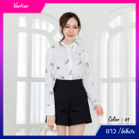 Vertier : No.81056 เสื้อแขนยาวพิมพ์ลาย | Printed Long Sleeve Blouse