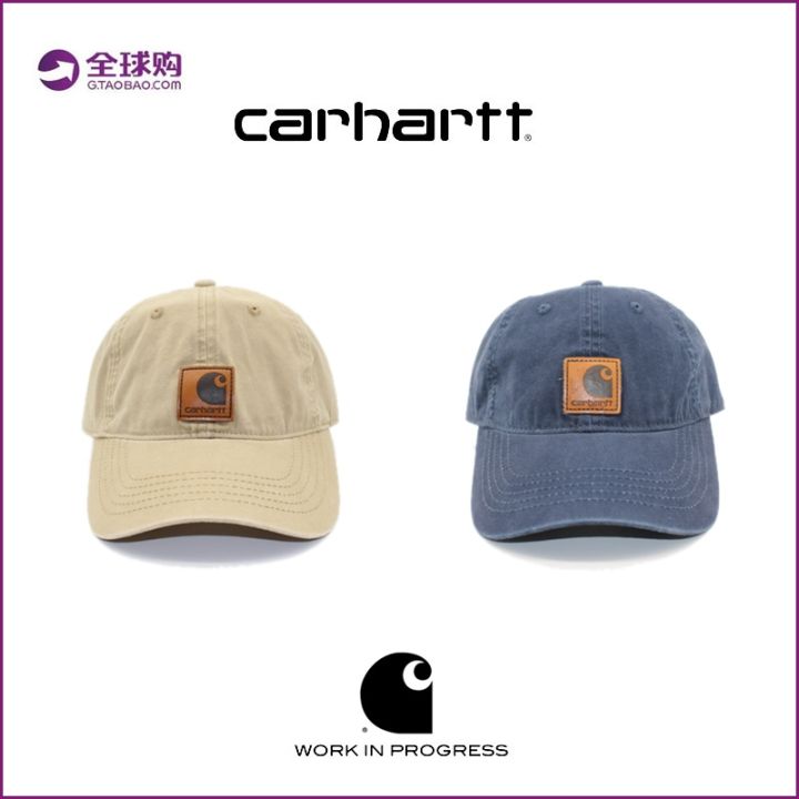 คาร์ฮาร์ตหมวกคาร์ฮาร์ตของแท้-หมวกเสื่อปิกนิกกันน้ำผู้ชายหมวกเบสบอลเก่าแบบอเมริกันฟอกแล้วสำหรับผู้หญิง