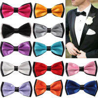 หูกระต่าย โบว์ไท โบว์ 12*6 cm. Wedding Party Bowties Smart Prom Necktie Satin Dress Bow Tie Plain Fancy Pre-Tied Mens Classic Adjustable Clip-on