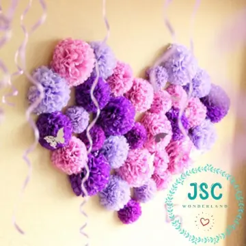 Hot Sale 15pcs 25cm(10inch) Light Pink Tissue Paper Pom Poms