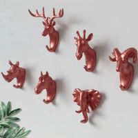 【YF】 1pc Deer Elephant  Rhinoceros Head Animal Hook Clothing Display Racks Coat Hanger Cap Room Show Wall Bag Holder