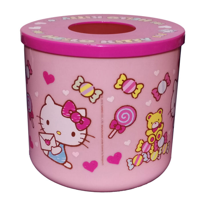 กล่องทิชชู่เฮลโลคิตตี้สีชมพู-ลายการ์ตูนซานริโอ-box-tissue-hello-kitty-vaniland