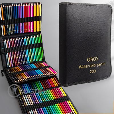 ดินสอสี200/120/72/48สีด้วยดินสอรูปวาดสีพาสเทลถุงผ้าแบบมืออาชีพอุปกรณ์ศิลปะดินสอสีสำหรับศิลปิน