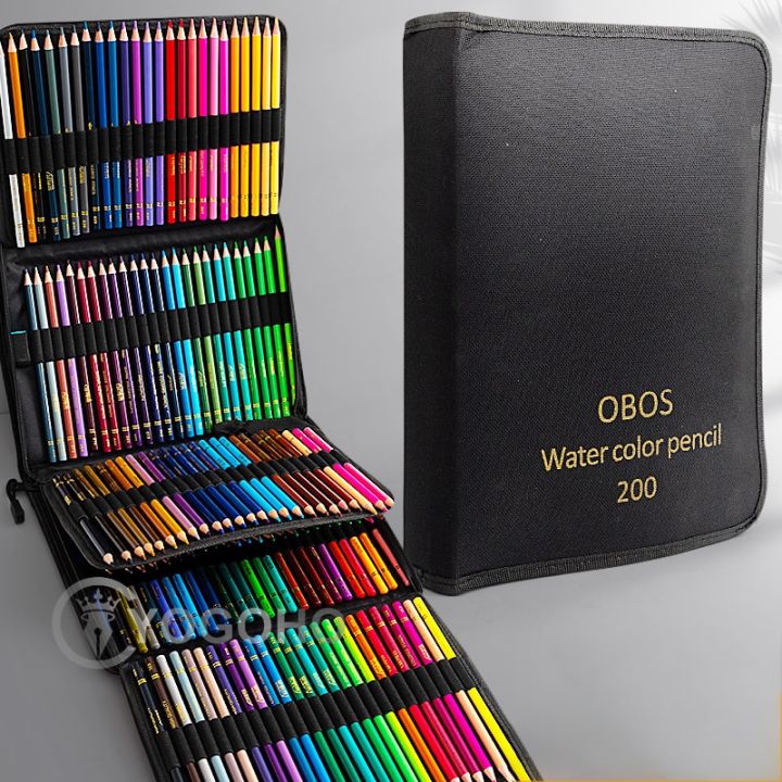 ดินสอสี200-120-72-48สีด้วยดินสอรูปวาดสีพาสเทลถุงผ้าแบบมืออาชีพอุปกรณ์ศิลปะดินสอสีสำหรับศิลปิน