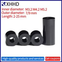 ✠ 50pcs M3.2 M4.2 M5.2 Black ABS Round Spacer Standoff Nylon Non-Threaded Electronic Spacers Plastic Column Hollow Standoff Washer