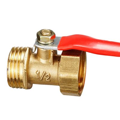 10Pcs Brass Small Ball Valve Female/Male Thread Brass Valve Connector Joint Copper Pipe Fitting Coupler Adapter 1/2 Inch