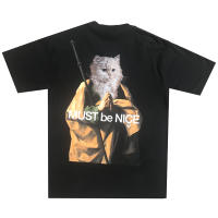 American trendy RIPNDIP base cat middle finger cat short sleeve T-shirt for men and women lovers NERMUS prayer monks  เสื้อยืดแขนสั้น  เสื้อยืดคอกลมแขนสั้น  เสื้อยืดผู้ชาย เสื้อยืด เสื้อยืดแขนสั้น  เสื้อยืดชาย คอกลม  แขนสั้น  ผ้ามันแขนสั้น