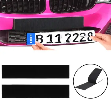 Velcro license plate holder, exchangeable plate, frameless