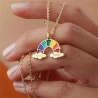 Personalised Enamel 18K Gold Plated Colourful Rainbow Name Necklace Custom Couple Double Name Necklace For Mom Daughter Women