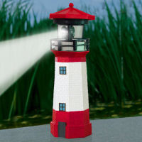 2021Solar Powered Lighthouse with Rotating Lamp Bulb Garden Ornament Patio Light TN99