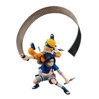 นารูโตะภาพอนิเมะ GK GEM Uzumaki นารูโตะ Uchiha Sasuke Figma Model Battle Ver. ของเล่นสะสมรูปปั้นพีวีซีตุ๊กตาขยับแขนขาได้19ซม.