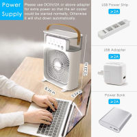 (รับประกัน ) เครื่องปรับอากาศ Air Cooler Water Cooling Spray Fan USB Desktop ความชื้นพัดลมมินิ พัดลมทำความเย็นพัดลมไร้สาย3 in 1 USB มินิพัดลมแบบพกพาความชื้นเครื่องฟอกอากาศสเปรย์คูลเลอร์ที่มี ไฟ LED 7 สี สามารถเปิดปิดได้เป็นระยะๆ