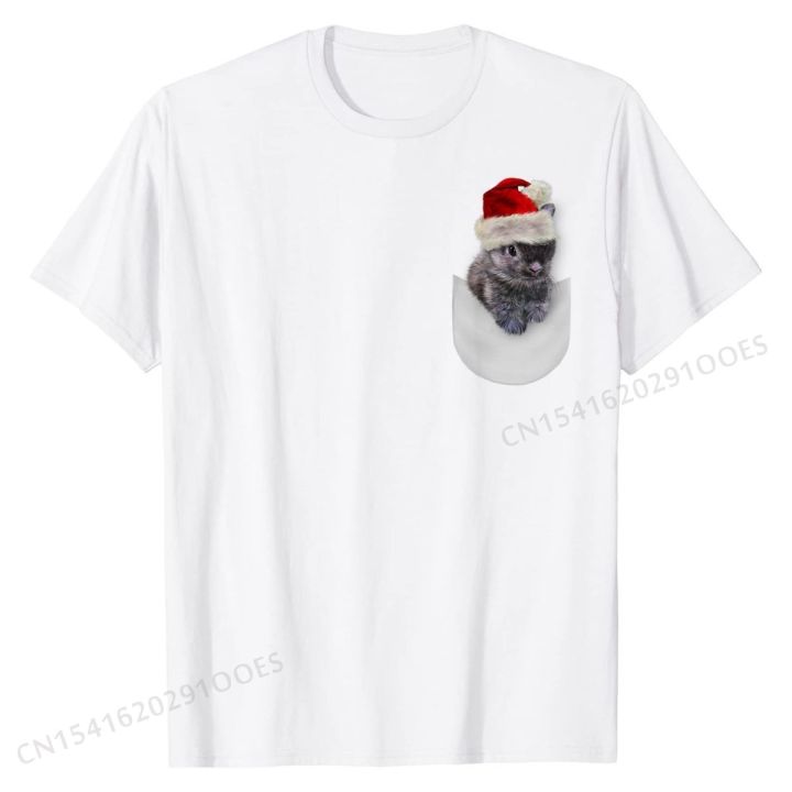 t-shirt-pocket-grey-netherland-bunny-in-santa-hat-printing-cotton-mens-tops-amp-tees-customized-family-t-shirt