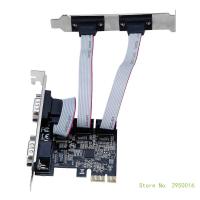 PCIE 2พอร์ตอนุกรมการขยายตัวของการ์ดเครื่องพิมพ์ DB25พอร์ตขนานอุตสาหกรรม X2serial RS232พอร์ต COM ชิป AX99100