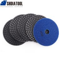 SHDIATOOL 5pcs 4 50 Diamond Flexible Polishing Pads Rough Grinding Terrazzo Marble Granite Artificial Stone 100mm Disc