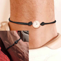 ANKLET FOR MEN STONE BEAD BLACK CORD GIFT FOR HIM WATERPROOF MENS ANKLE BRACELET