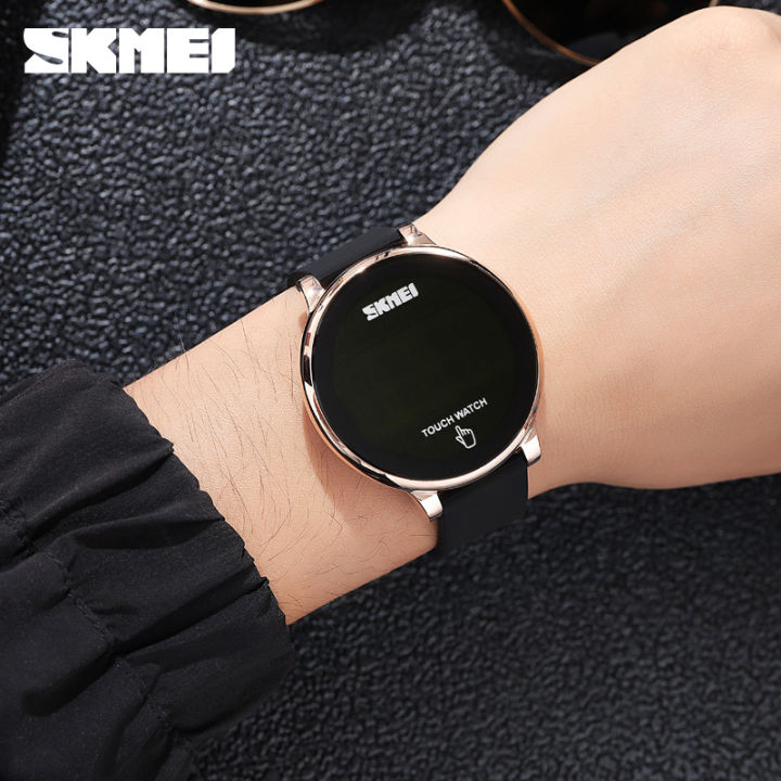 นาฬิกาข้อมือ-skmei-แนวสปอร์ตสำหรับผู้ชาย-นาฬิกาดิจิตอลไฟ-led-ระบบสัมผัสสำหรับแสดงเวลาแบบกำไลข้อมืออิเล็กทรอนิกส์สายซิลิโคนนาฬิกาแสดงวันที่กันน้ำ