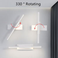 LED Wall Lamp 330° Rotatable Adjustable Angle Simple Mirror Light Aluminum Indoor Wall Light For Bedroom Bedside Living Room