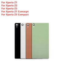 ฝาครอบกระจกซองเก็บแบตเตอรีประตูด้านหลังสำหรับ Sony Xperia Z3 Compact เคส L39h ขนาดเล็กกะทัดรัด Z1 L50w Z2พร้อมโลโก้สติ๊กเกอร์