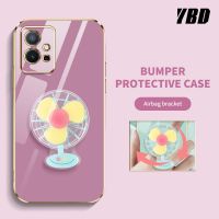 YBD เคสโทรศัพท์แบบเรียบง่ายหรูหราสำหรับ Vivo Y75 5G Y33S 5G T1 5G IQOO 5G Z6 5G Tereo ขายึดพัดหลากสีหมุนได้คลุมทั้งหมดเคสกันกระแทกกล้อง