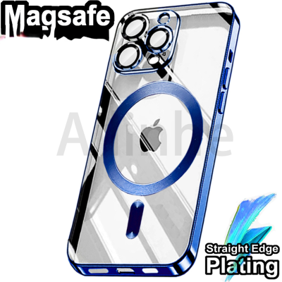 เคสโทรศัพท์สำหรับ Iphone 14 13 12 11 Pro Max 14 Plus X Xr Xs ไร้สาย Magsafe เคสมือถือแม่เหล็กแก้วเต็มกล้อง