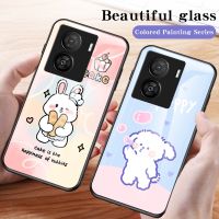 เคสกระจกเทมเปอร์สำหรับ Vivo Z7 X IQOO 11 Pro 11Pro Neo 7 6 5 SE Vivo IQoo 11 Pro 2023เคสโทรศัพท์ที่ออกแบบมาใหม่ลายการ์ตูนน่ารักขอบซิลิโคนอ่อนนุ่มป้องกันเลนส์กล้องฝาหลังกันกระแทก