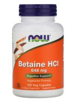 NOW Foods, Betaine HCL, 648 mg, 120 Veg Capsules