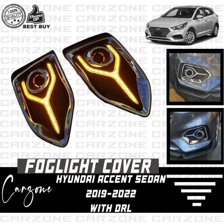 Hyundai Accent Sedan 20192022 Fog Light / Foglight Cover with DRL