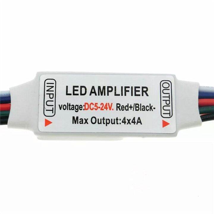 rgbw-แอมพลิฟายเออร์-led-dc5-24v-4a-4แชนเนลแอลอีดีพร้อมปลั๊กตัวเมีย-dc-สำหรับ-rgbw-คอนโซลทวนพลังแถบ-led