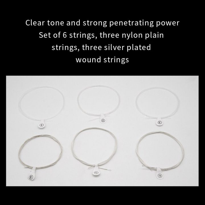 classical-guitar-strings-guitar-nylon-strings-strings-carbon-fiber-123456-strings-silver-plated-winding-set-of-six