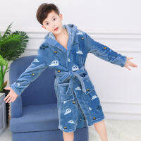 Kids boys Bathrobe Spring Winter Lively Animal Print Pajamas Warm Children Pyjama Teenager Boys Bath Robes Swimming Clothing