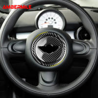 AMBERMILE คาร์บอนไฟเบอร์พวงมาลัยสติกเกอร์สำหรับ Mini Cooper Clubman R55 R56 Countryman R60 Paceman R61อุปกรณ์เสริม