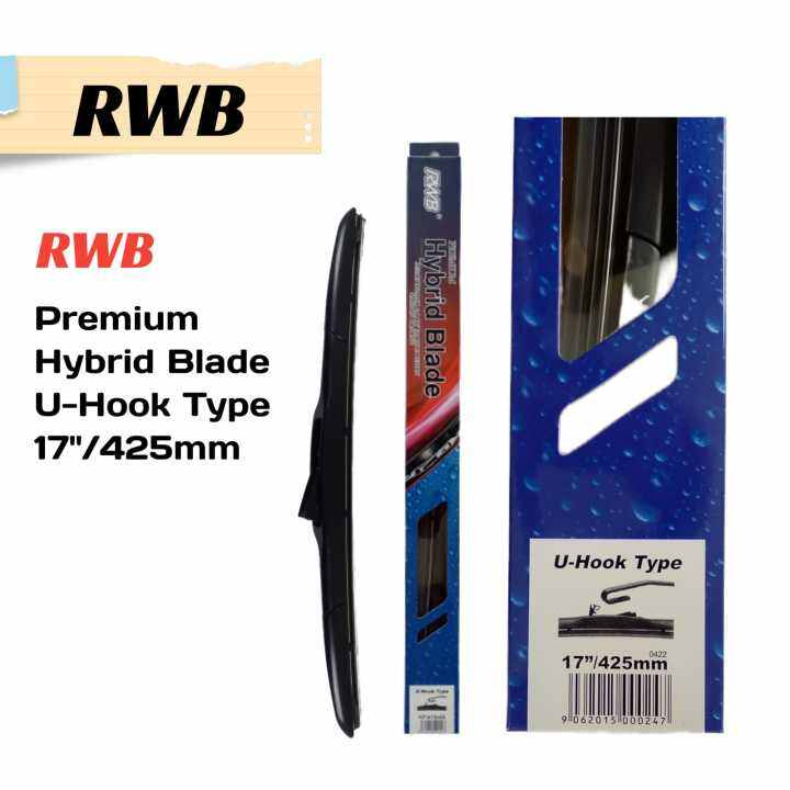 Wiper Wipper Mobil Hybrid Blade Merk RWB 1pcs 17" Inch Wipers UHook