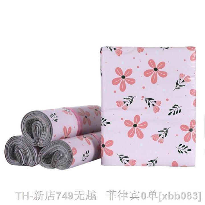 cw-50pcs-lots-pink-deisgn-courier-storage-plastic-clothing-logistics-mailing-parcel