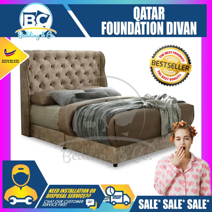 [FREE GIFT RM159 KING KOIL PILLOW ] Qatar Foundation Divan / Solid Divan Bed / Bedframe / Katil
