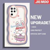 เคส JIUMOO สำหรับ OPPO A94 4G F19 Pro Reno 5F Reno 5 Lite Reno 5K Find X3 Lite เคสการ์ตูนกระต่ายกีฬาแฟชั่นความคิดสร้างสรรค์ครีมเคสโทรศัพท์แบบใสขอบเคสป้องกันทนแรงกระแทกเลนส์กล้องถ่ายรูปซิลิโคนนิ่มใสน่ารัก