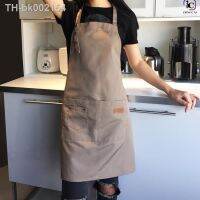 ┇♛ 1 pcs Waterproof apron womans solid color cooking men chef waiter cafe shop barbecue barber bib kitchen accessories